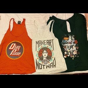 OBEY brand used three shirts, all lightweight material. Size Small.